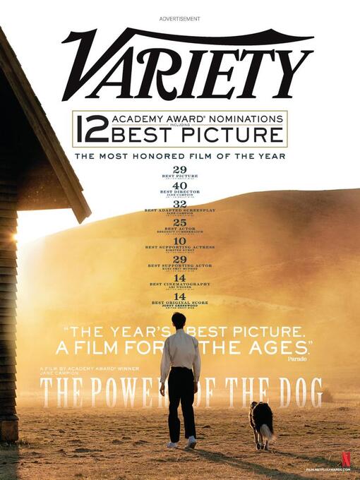 VARIETY magazine side cover 10 February 2022