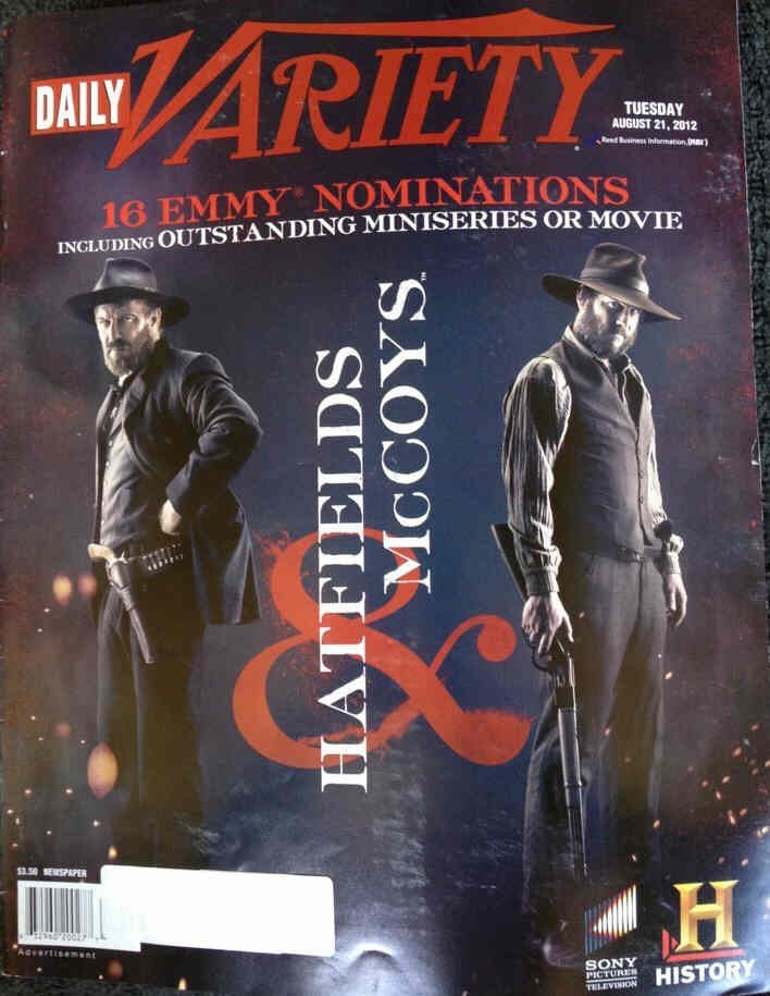 DAILY VARIETY magazine side cover 21 August 2012