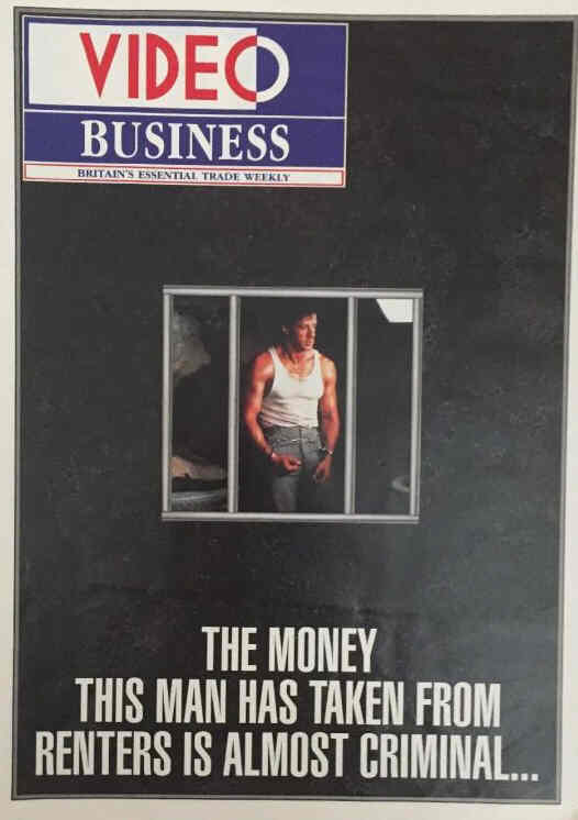 VIDEO BUSINESS (UK) magazine side cover 11 June 1990