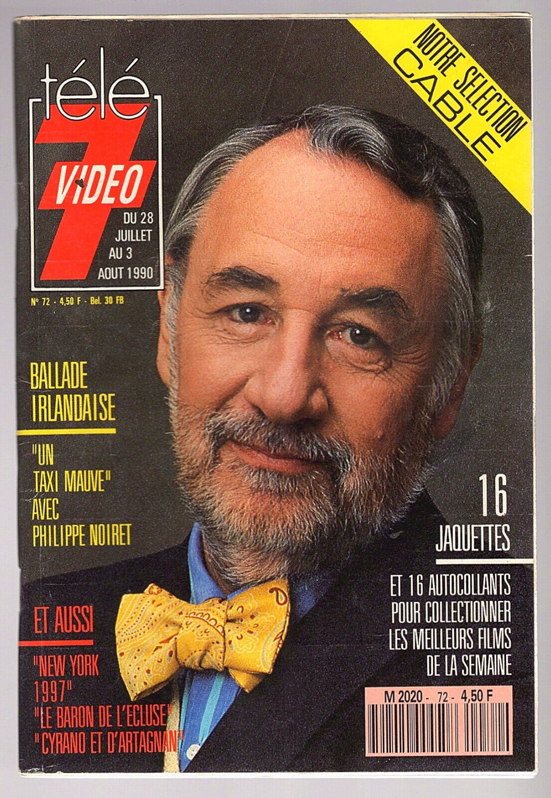 TELE 7 VIDEO magazine cover Issue 72 28 July 1990