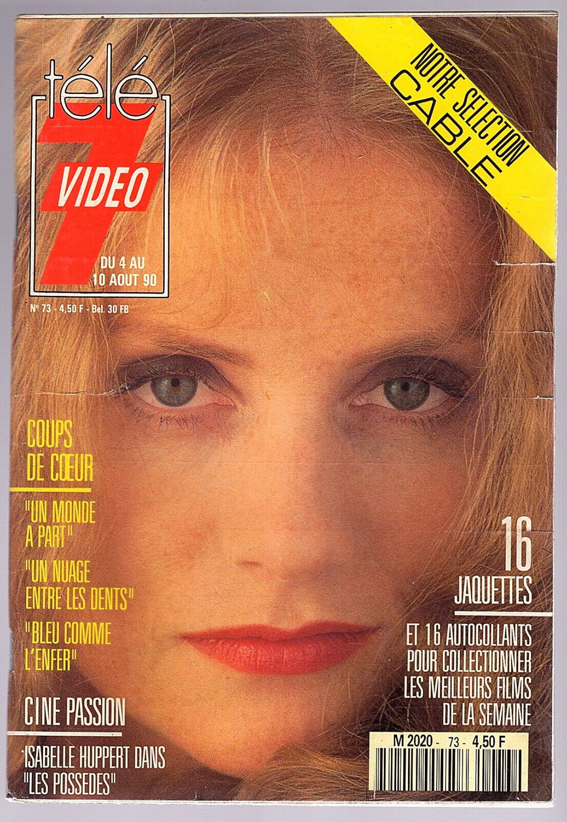 TELE 7 VIDEO magazine cover Issue 73 4 August 1990