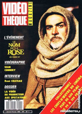 VIDEOTHEQUE magazine cover Issue 1 January/February 1988