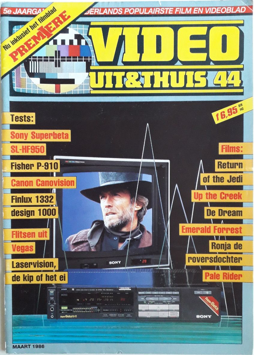 VIDEO UIT EN THUIS magazine side cover Issue 44  March 1986