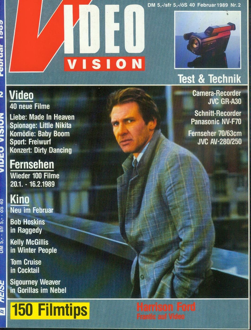 VIDEO VIS magazine cover Issue 2  February 1989