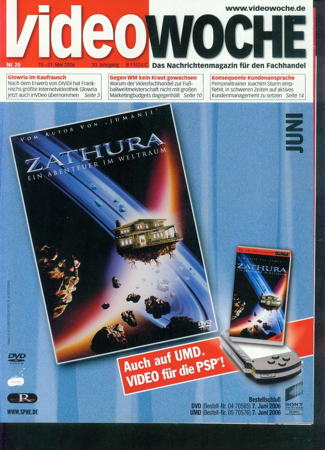 VIDEOWOCHE magazine side cover Issue 20   2006