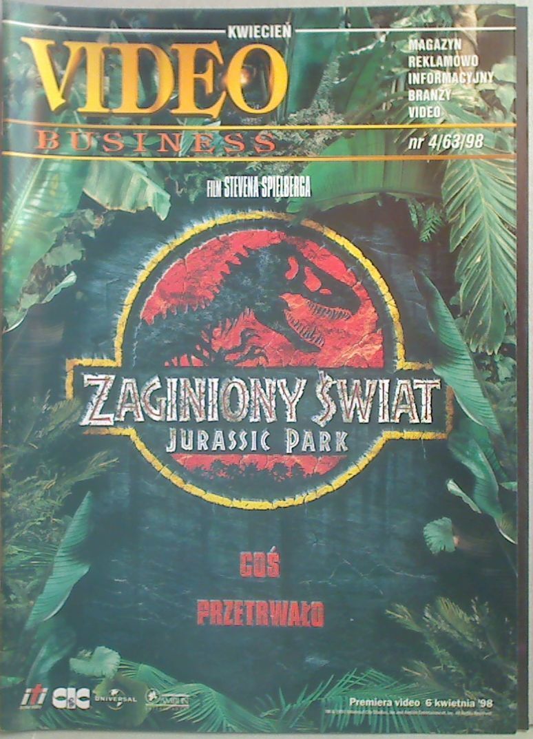 VIDEO BUSINESS (Poland) magazine side cover Issue 63  April 1998