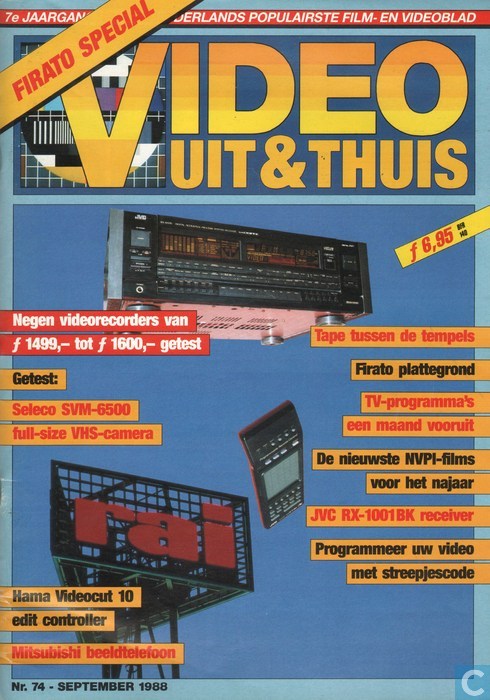VIDEO UIT EN THUIS magazine side cover Issue 74  September 1988