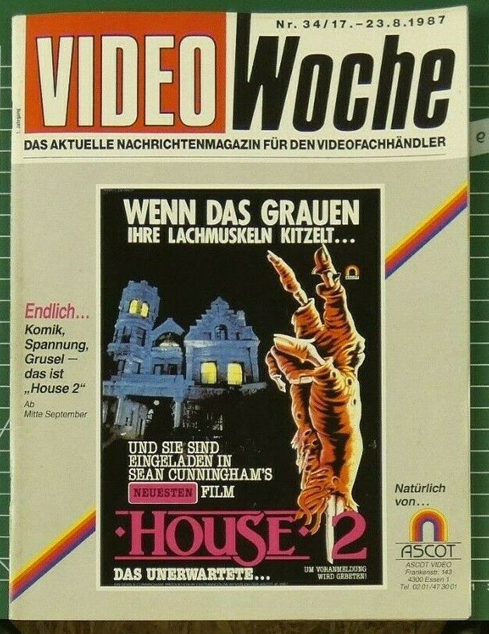 VIDEOWOCHE magazine side cover Issue 34   1987
