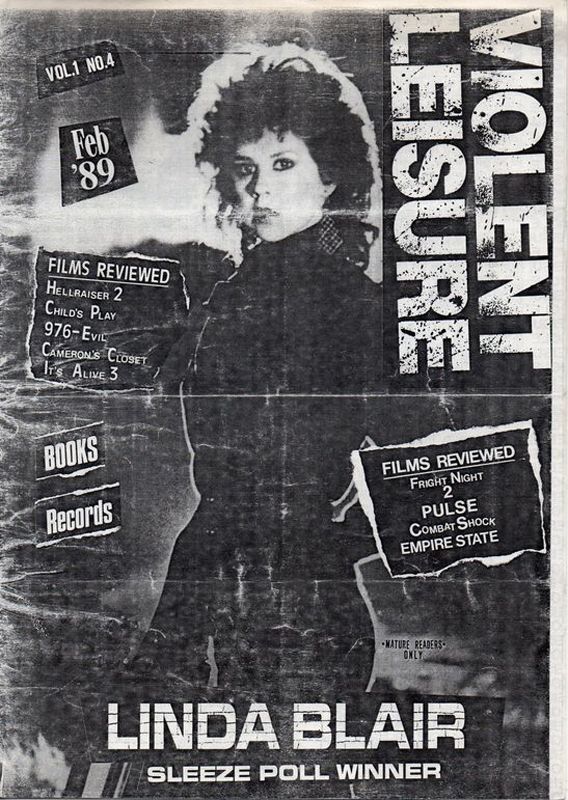 VIOLENT LEISURE magazine cover Issue 4  February 1989