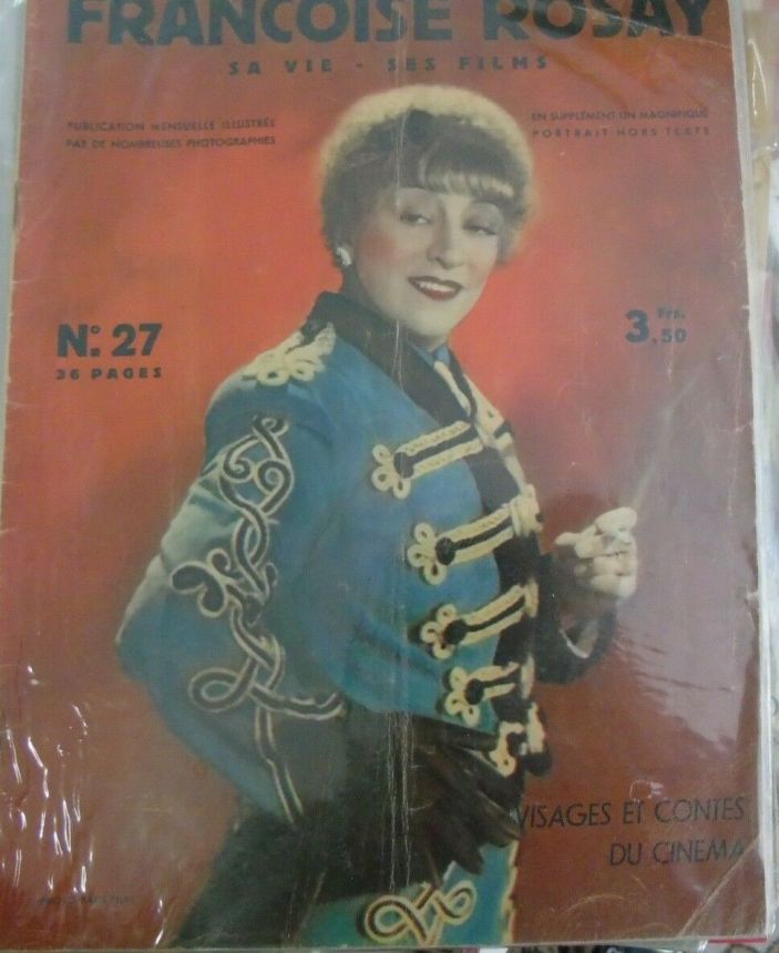 VISAGES ET CONTES DU CINEMA magazine side cover Issue 27 September 1938