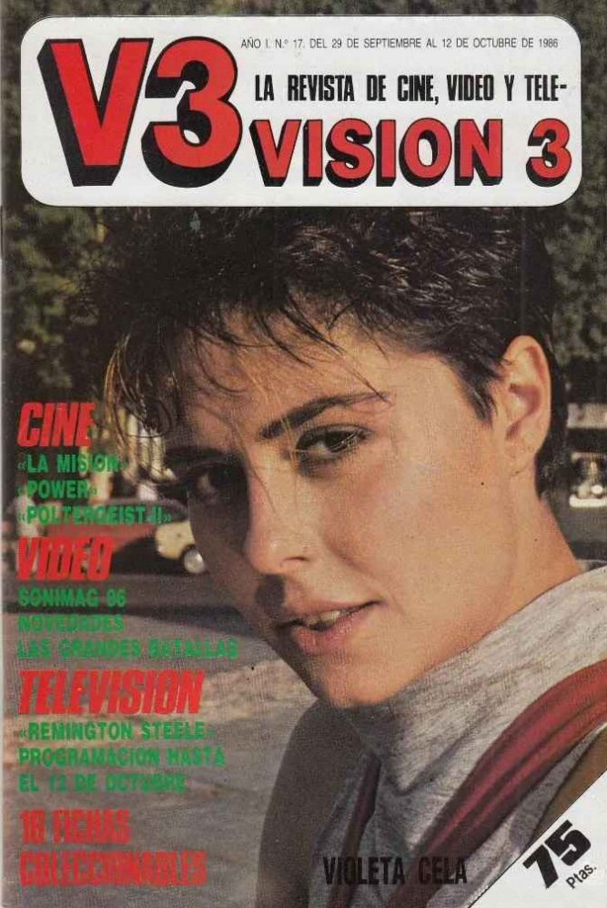 VISION 3 magazine cover Issue 17 29 September 1986