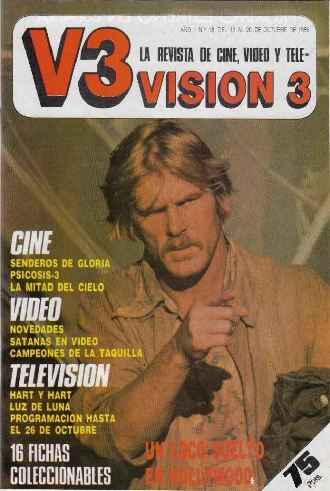 VISION 3 magazine cover Issue 18 13 October 1986