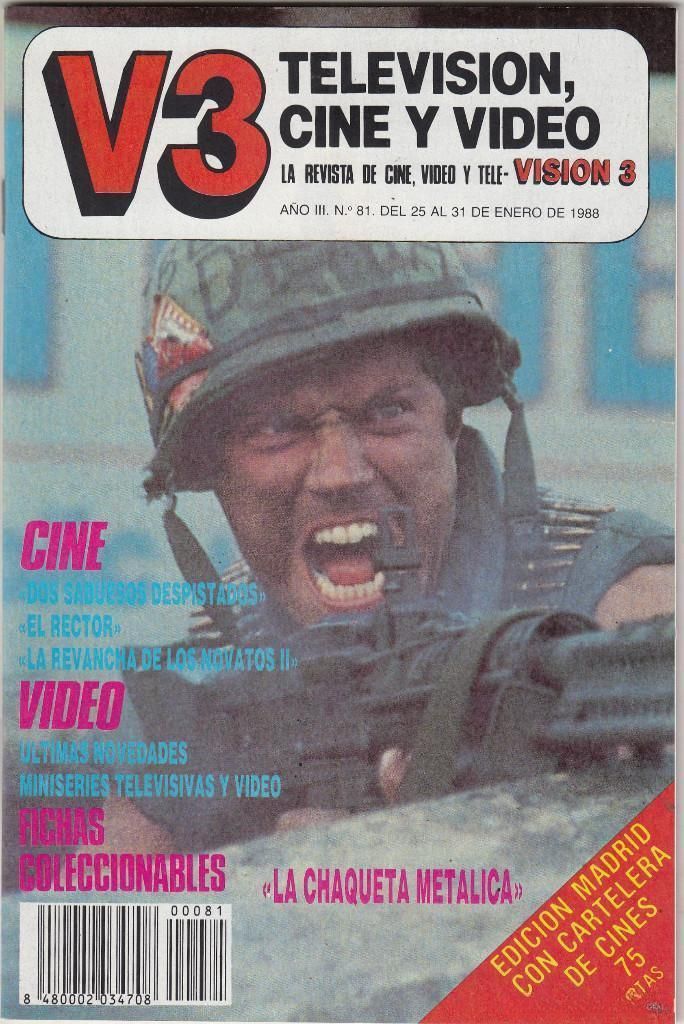 VISION 3 magazine cover Issue 81 25 January 1988