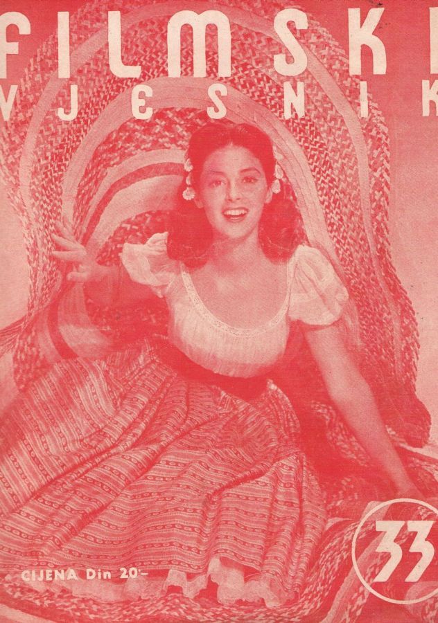 FILMSKI VJESNIK magazine cover Issue 33  1953