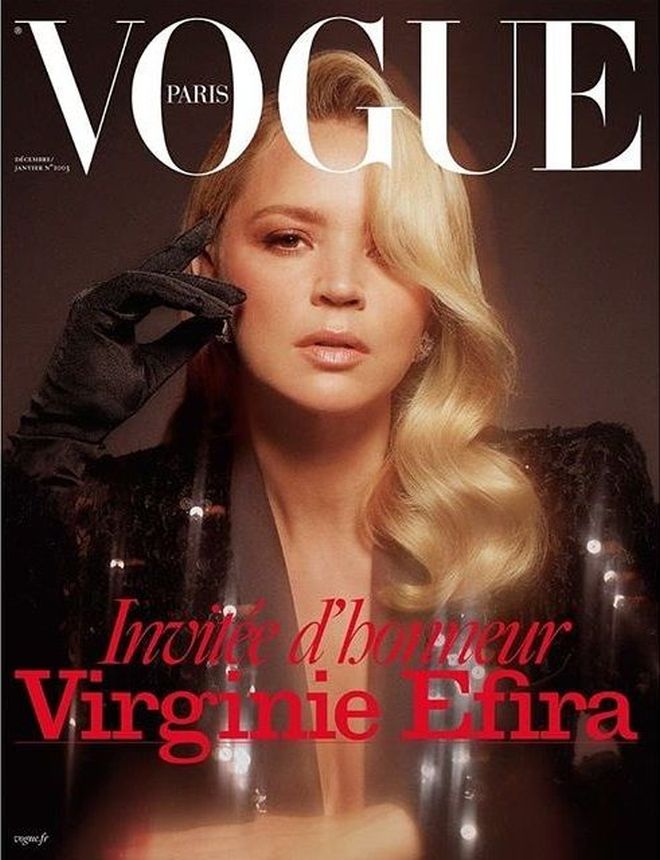 VOGUE FRANCE magazine side cover  December 2019/ January 2020 
