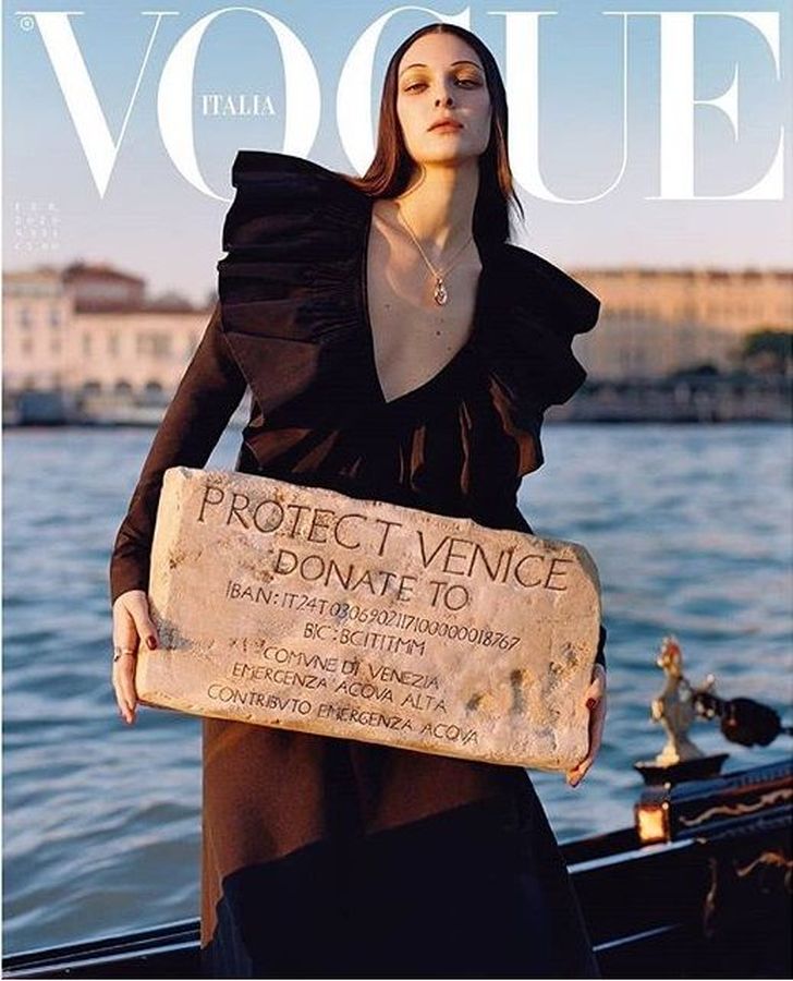 VOGUE ITALY magazine side cover  February 2020
