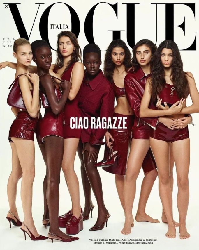 VOGUE ITALY magazine side cover  February 2024