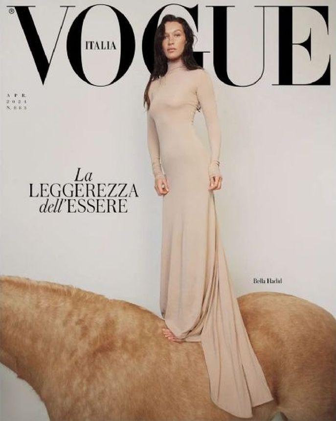 VOGUE ITALY magazine side cover  April 2024