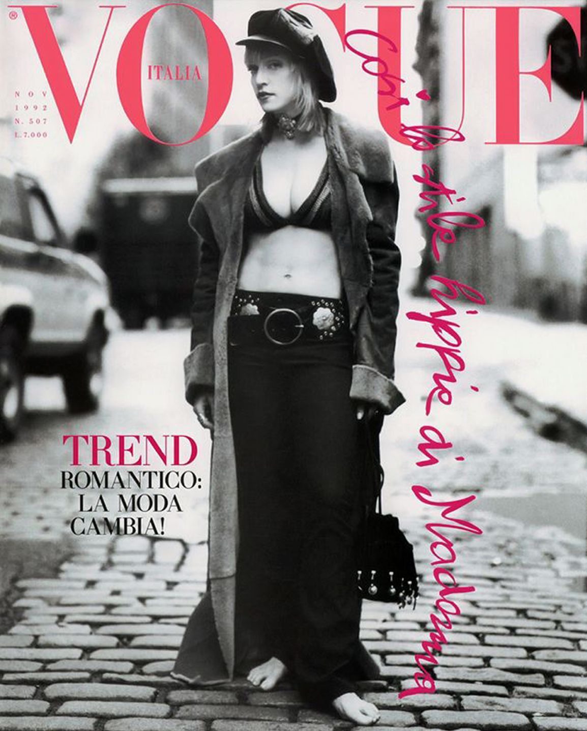 VOGUE ITALY magazine side cover  November 1992
