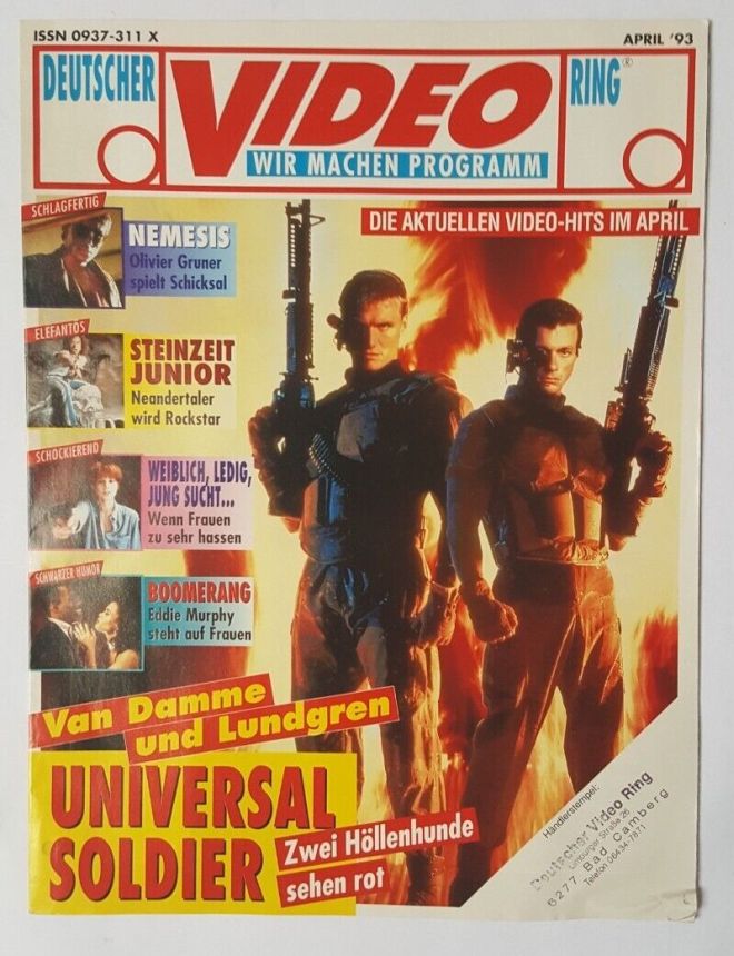VIDEO RING magazine side cover  April 1993