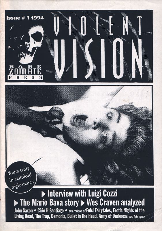 VIOLENT VISION magazine side cover Issue 1  1994