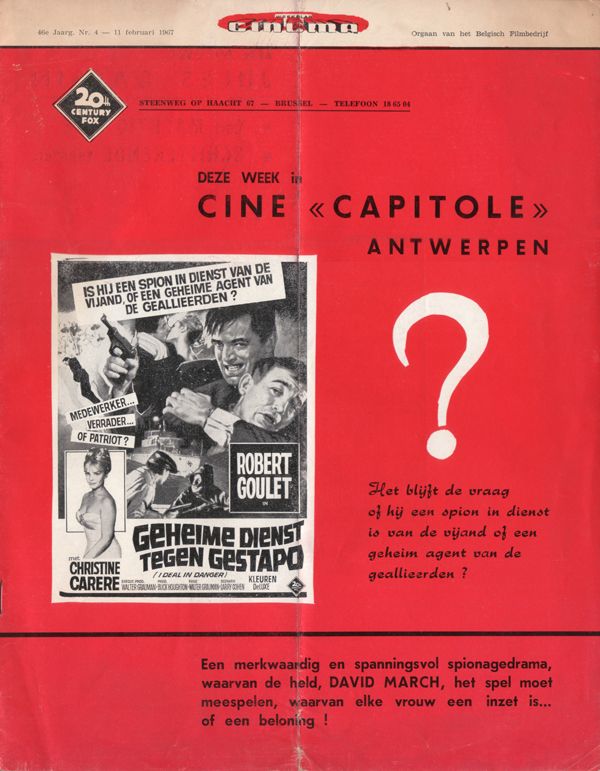 WEEKBLAD CINEMA magazine cover Vol 46 # 4 - 11 February 1967