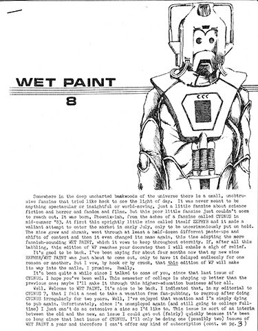CYGNUS/WET PAINT magazine side cover Issue 8   1982