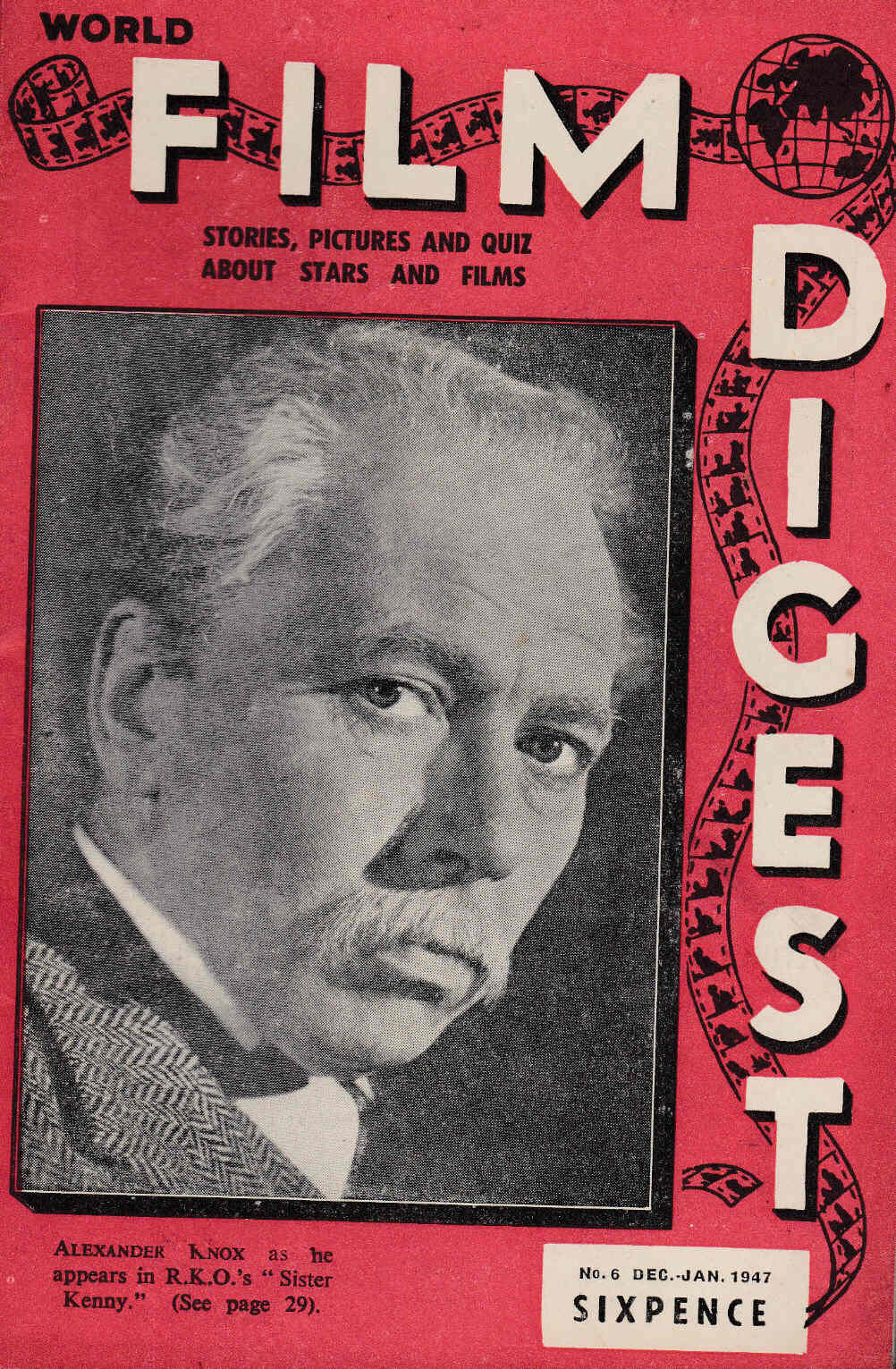 WORLD FILM DIGEST magazine side cover Issue 6 December 1946 / January 1947 