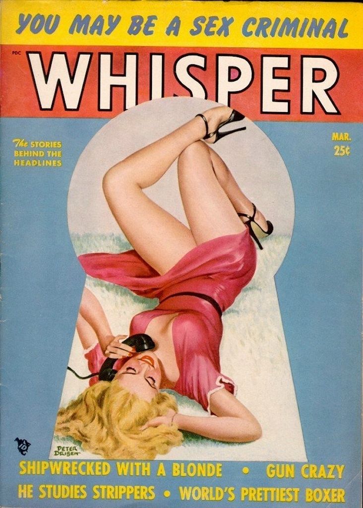 WHISPER magazine side cover  Vol 3 No 6 March 1950