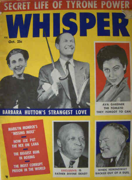 WHISPER magazine side cover October 1955