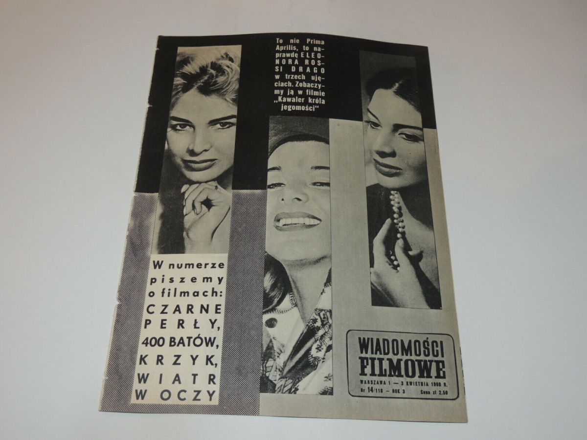 WIADOMOSCI FILMOWE magazine side cover Issue 14 3 April 1960