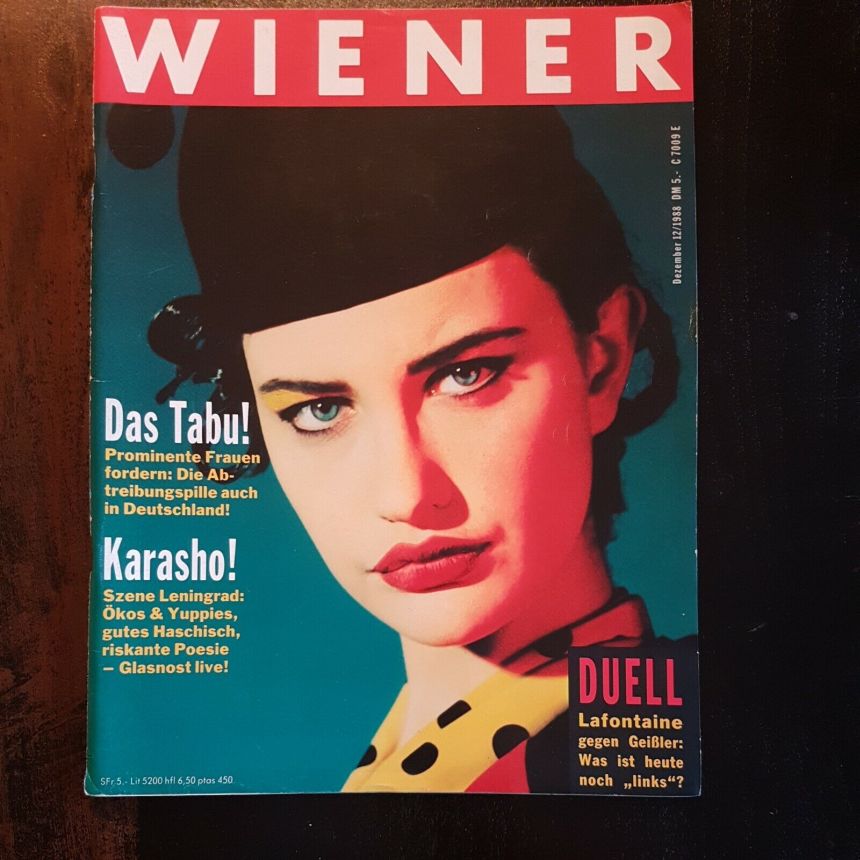 WIENER magazine side cover  December 1988