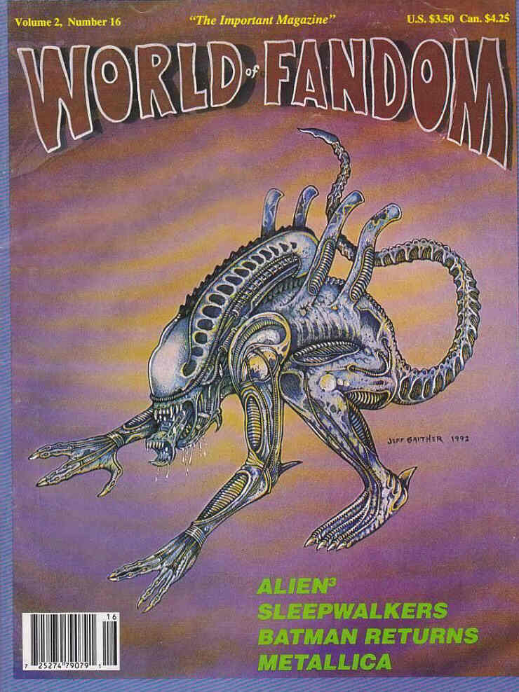 WORLD OF FANDOM magazine side cover  Vol 2 # 16 June 1992