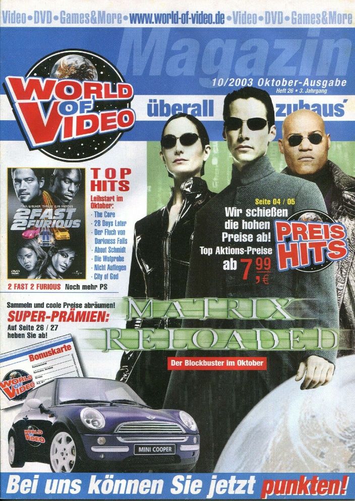 WORLD OF VIDEO magazine cover  October 2003