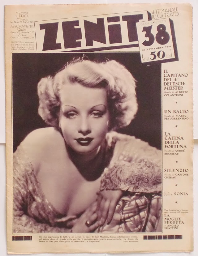 ZENIT NOVELLE magazine side cover Issue 38 21 September 1932