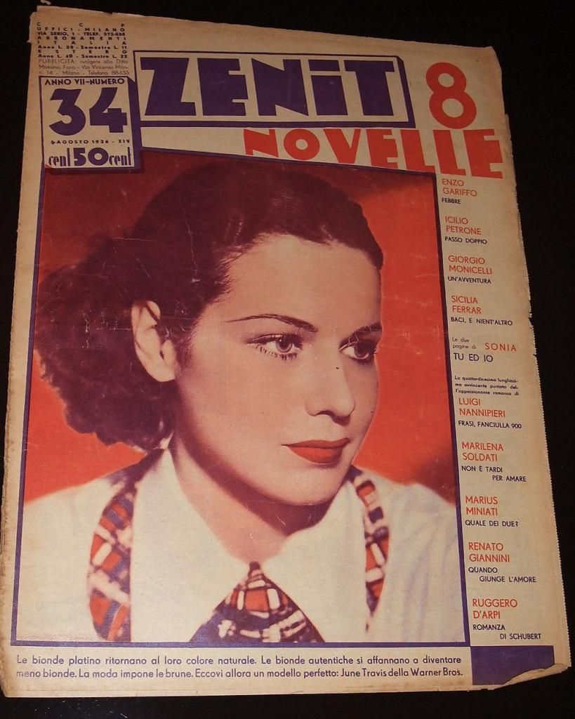 ZENIT NOVELLE magazine side cover Issue 34  1936