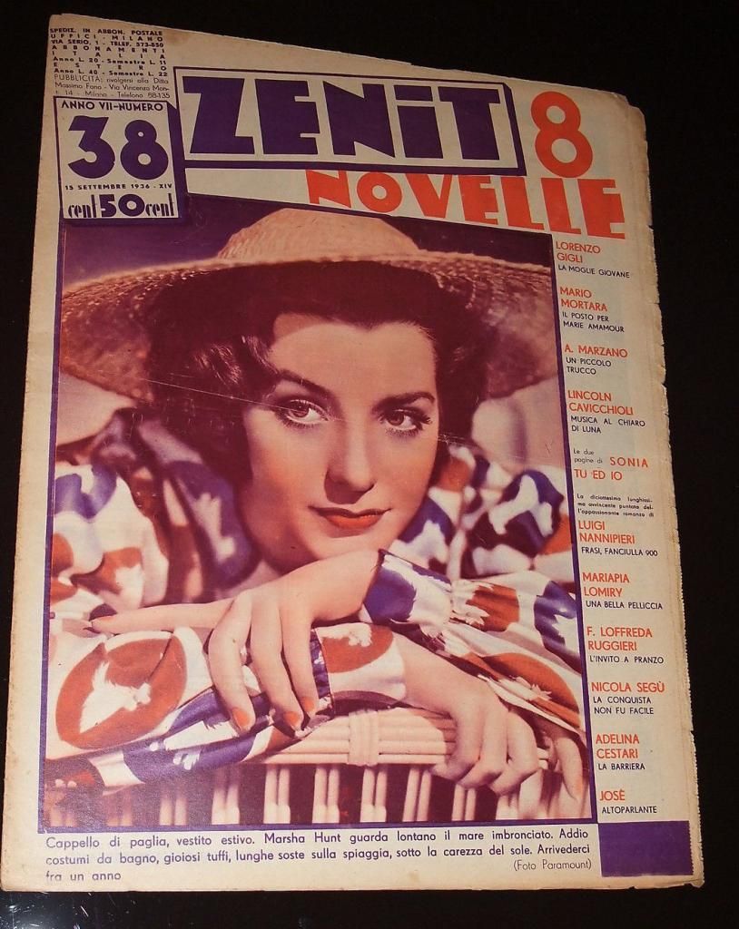 ZENIT NOVELLE magazine side cover Issue 38  1936