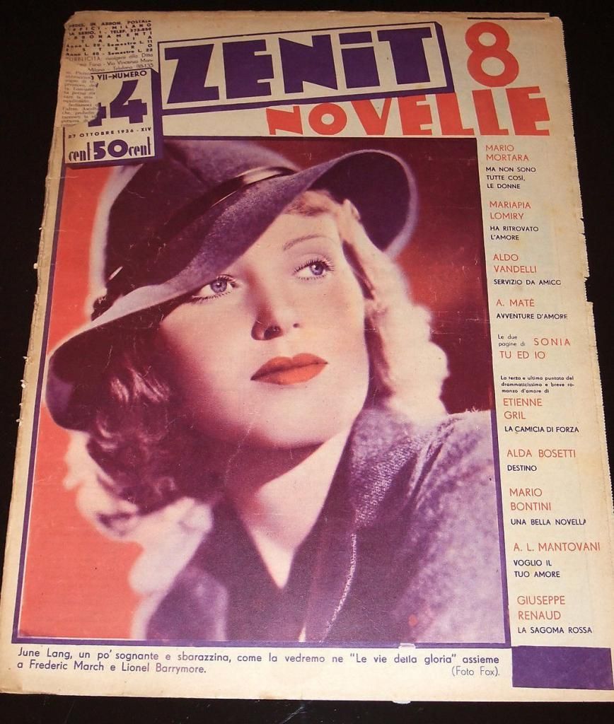 ZENIT NOVELLE magazine side cover Issue 44  1936