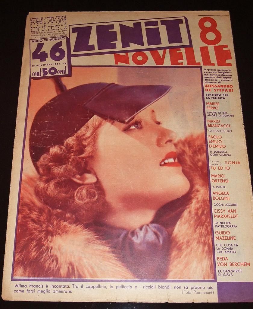 ZENIT NOVELLE magazine side cover Issue 46  1936