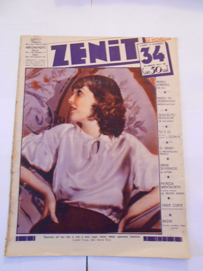 ZENIT NOVELLE magazine side cover Issue 34 23 August 1933